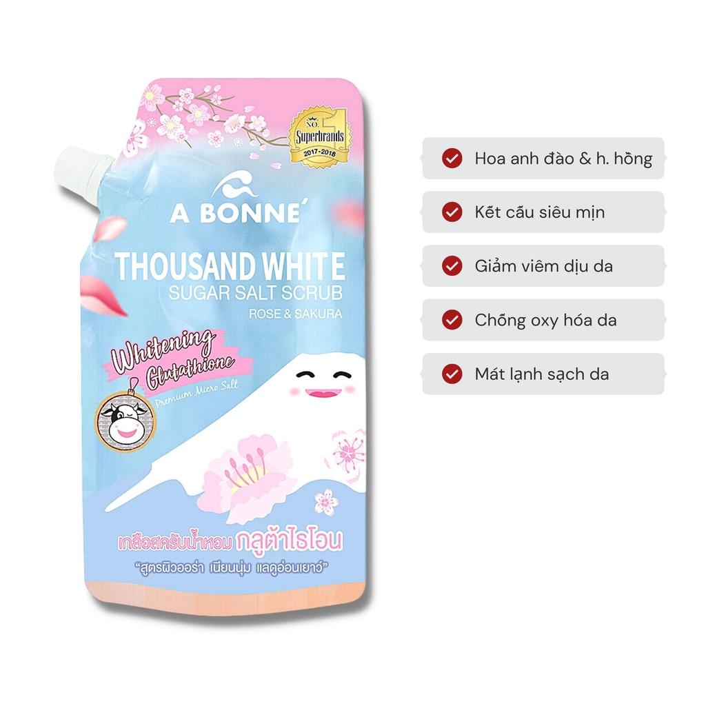 Muối Tắm Sữa Bò A Bonne Hoa Hồng &amp; Hoa Anh Đào Tẩy Tế Bào Chết 350g