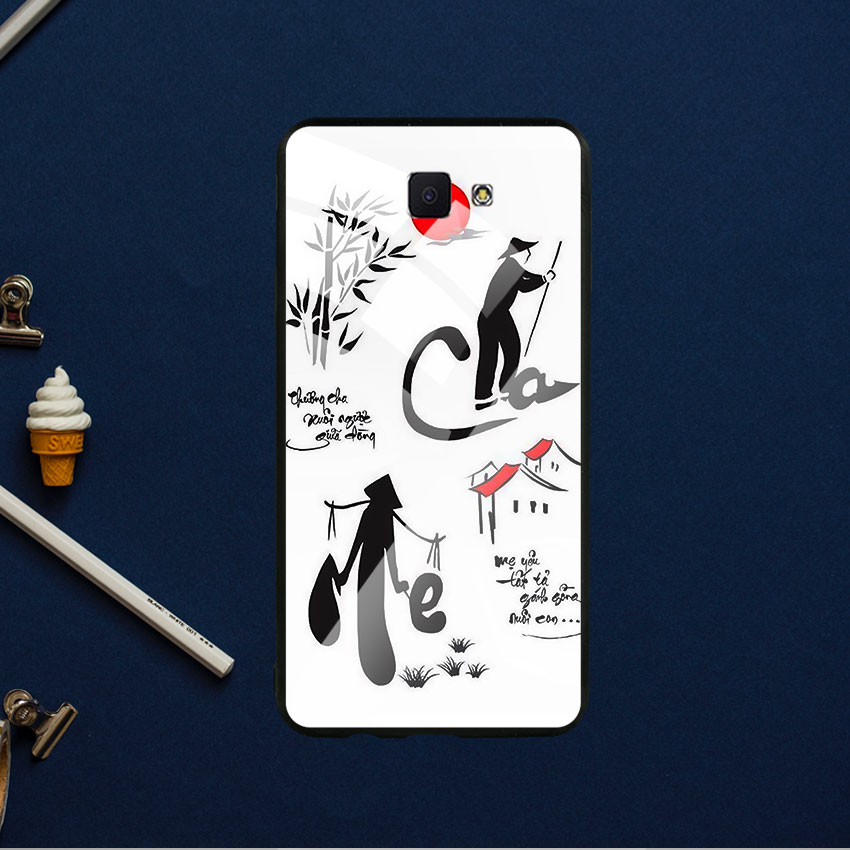 Ốp Lưng Kính Cường Lực cho điện thoại Samsung Galaxy J7 Prime - Cha Mẹ 02