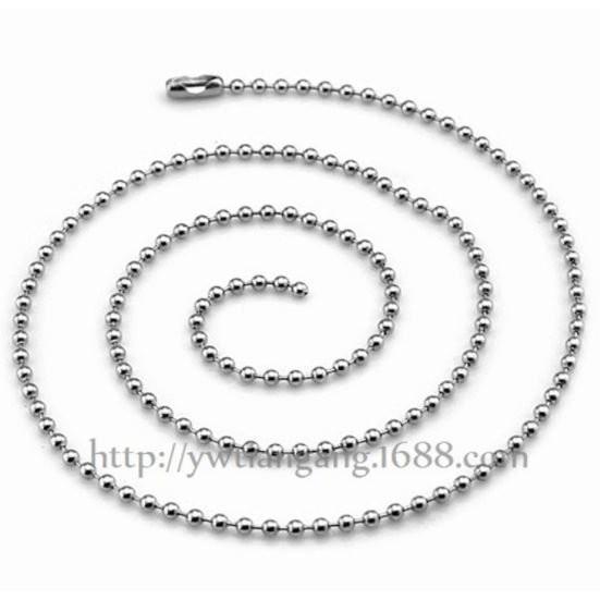 Dây chuyền bi 2.4 mm inox cao cấp không đen không gỉ theo thời gian