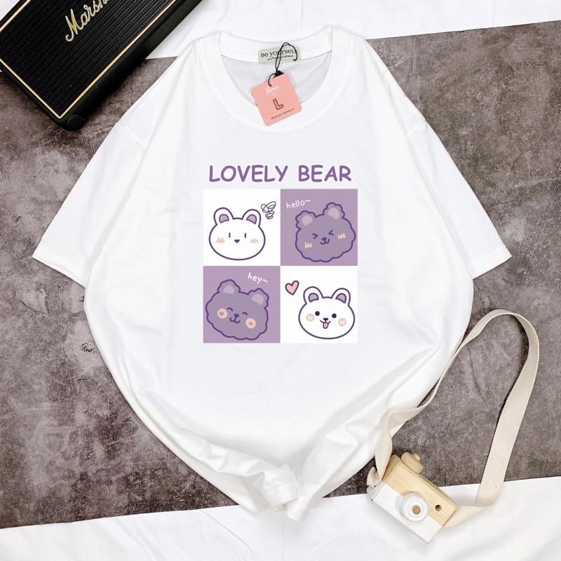 Áo Thun Tay Ngắn UNISEX LOVELY BEAR - Hình chụp thật (Đủ size M-L-XL)