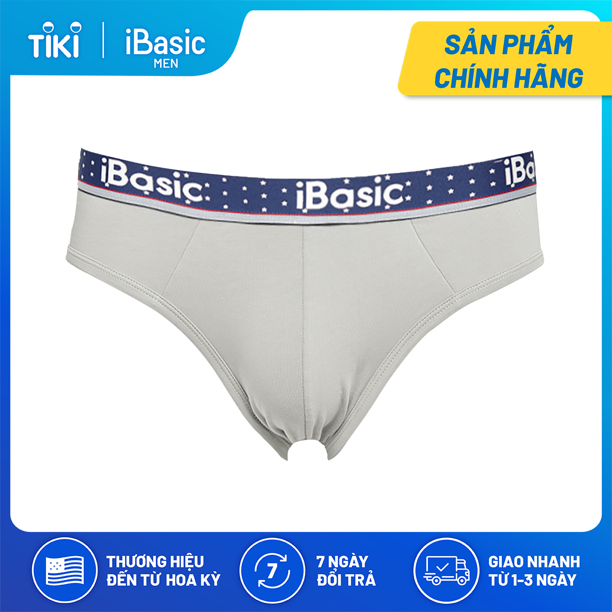 Quần Lót Nam Brief Ibasic Panm077 - Xám, S