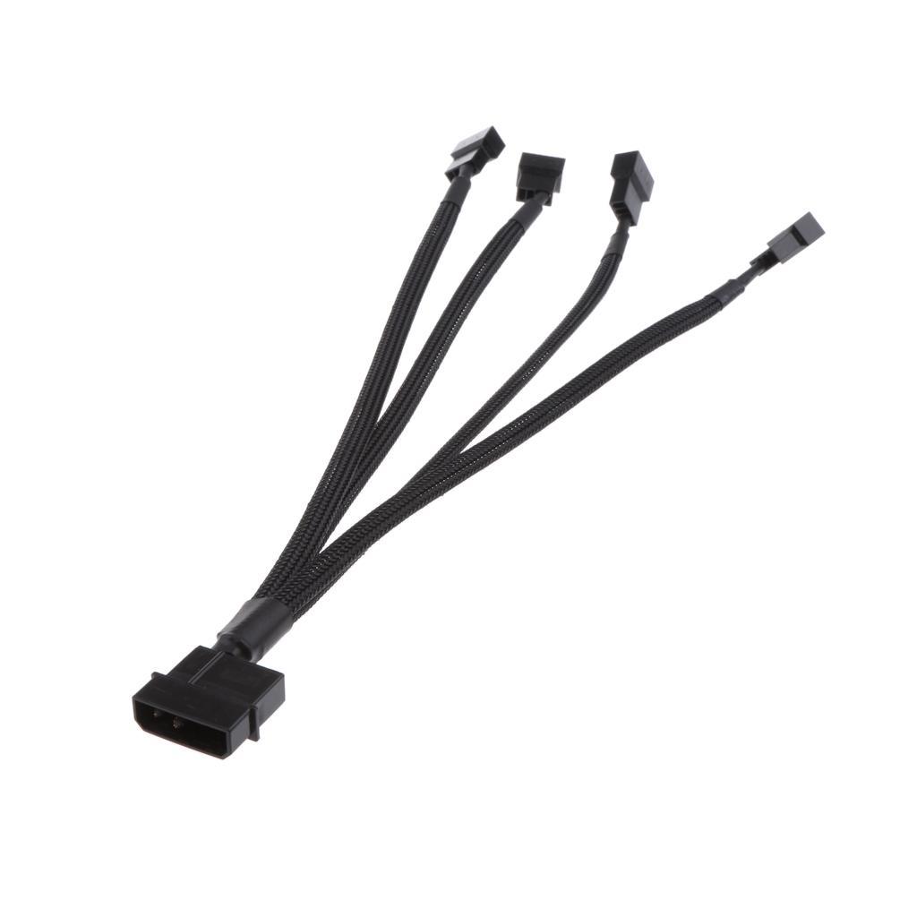 Lovoski 3/4Pin Power Y-Splitter Adapter Cable Cord for CPU PC Case Fan