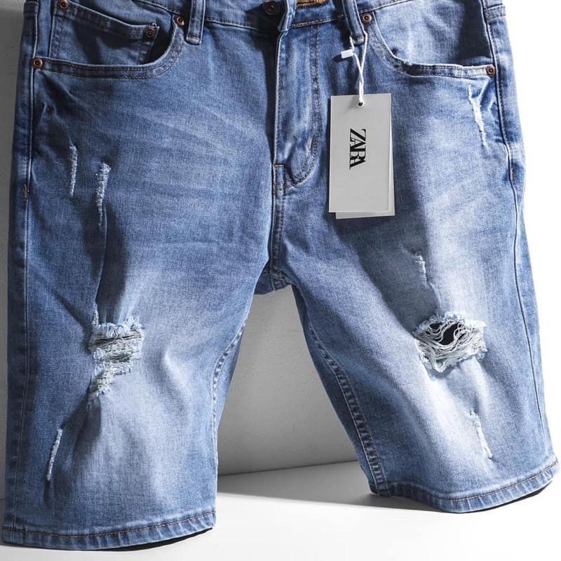 Quần short jean nam rách gối size lớn nhiều màu