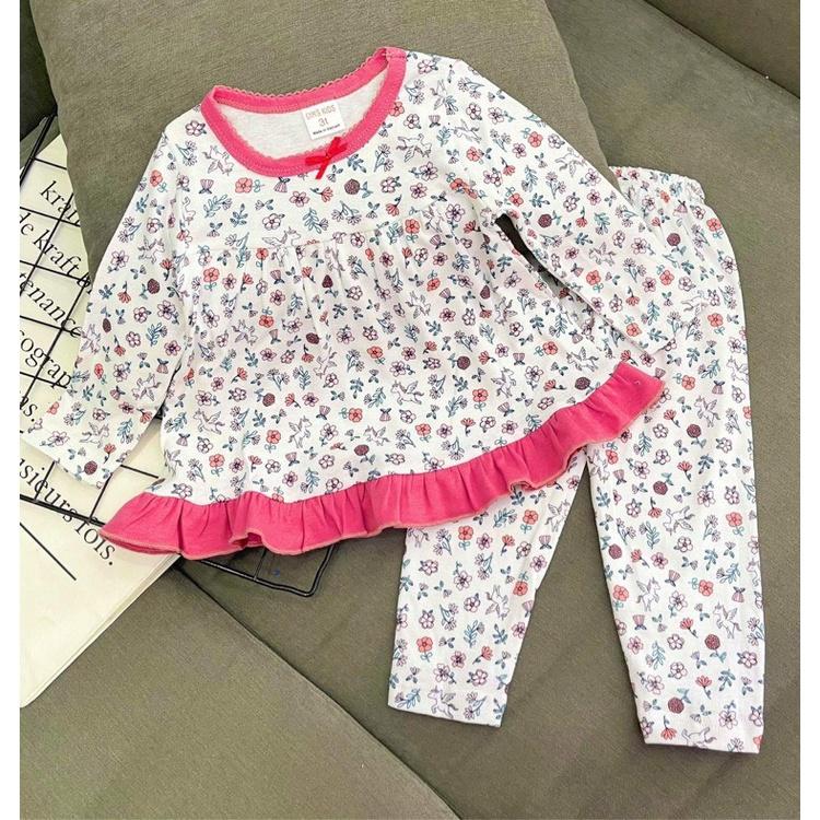 Bộ dài dáng xoè thun borip xuất xịn cho bé gái 8-22ký