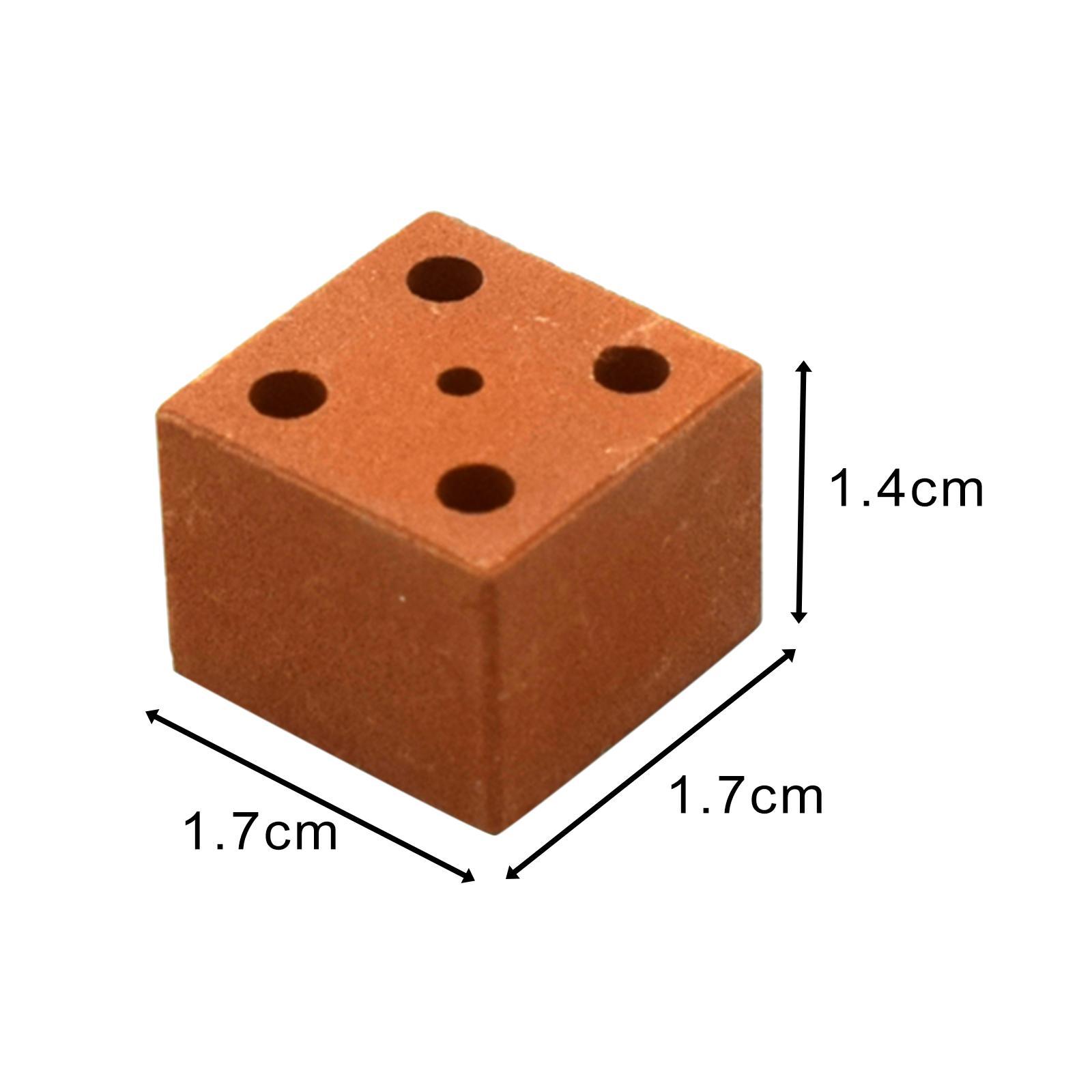40pcs Miniature Red Bricks Mini Fake Bricks for Model Building DIY Materials