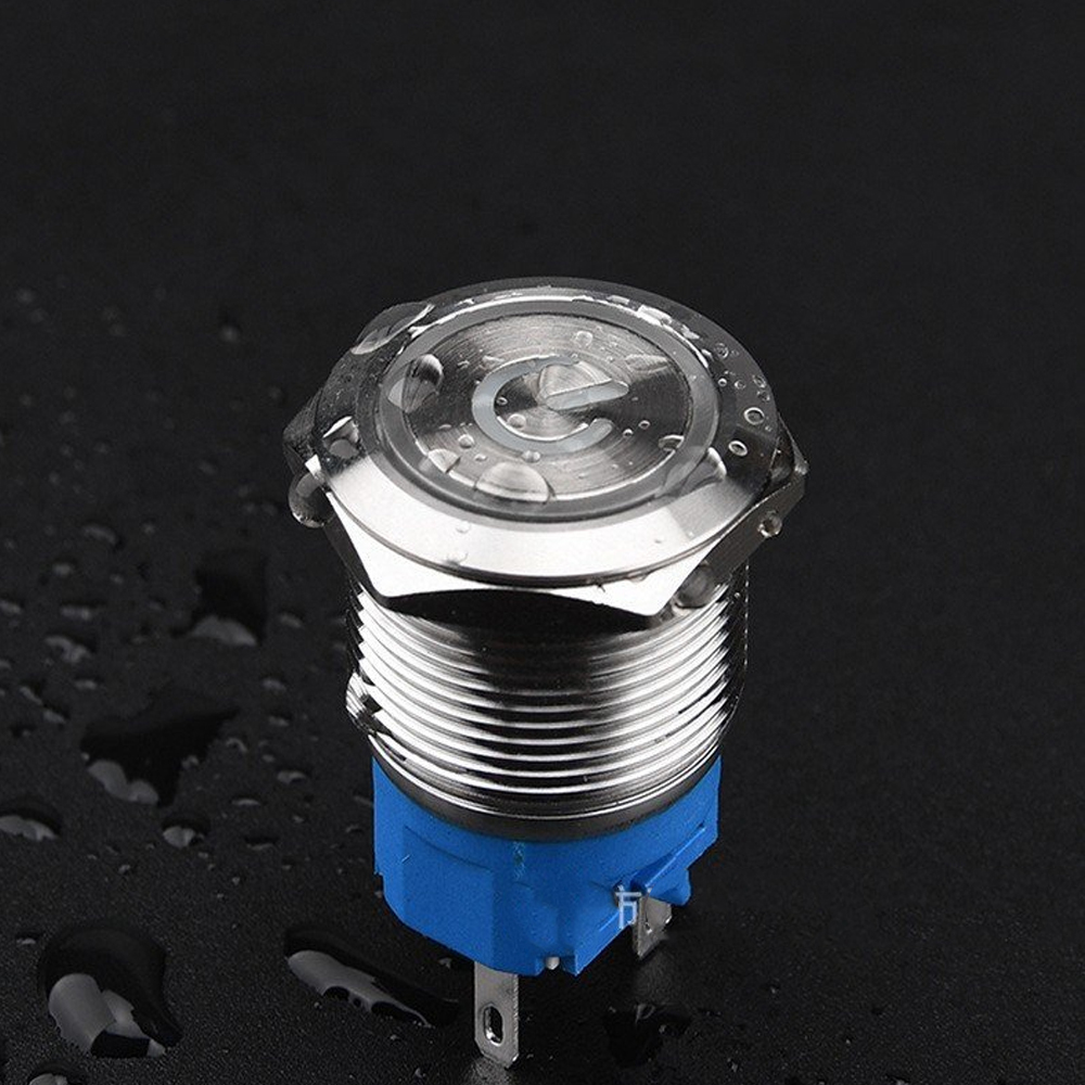 Công tắc nhấn giữ Tự khóa 16mm Loại có đèn LED, Chất liệu Inox chống thấm nước