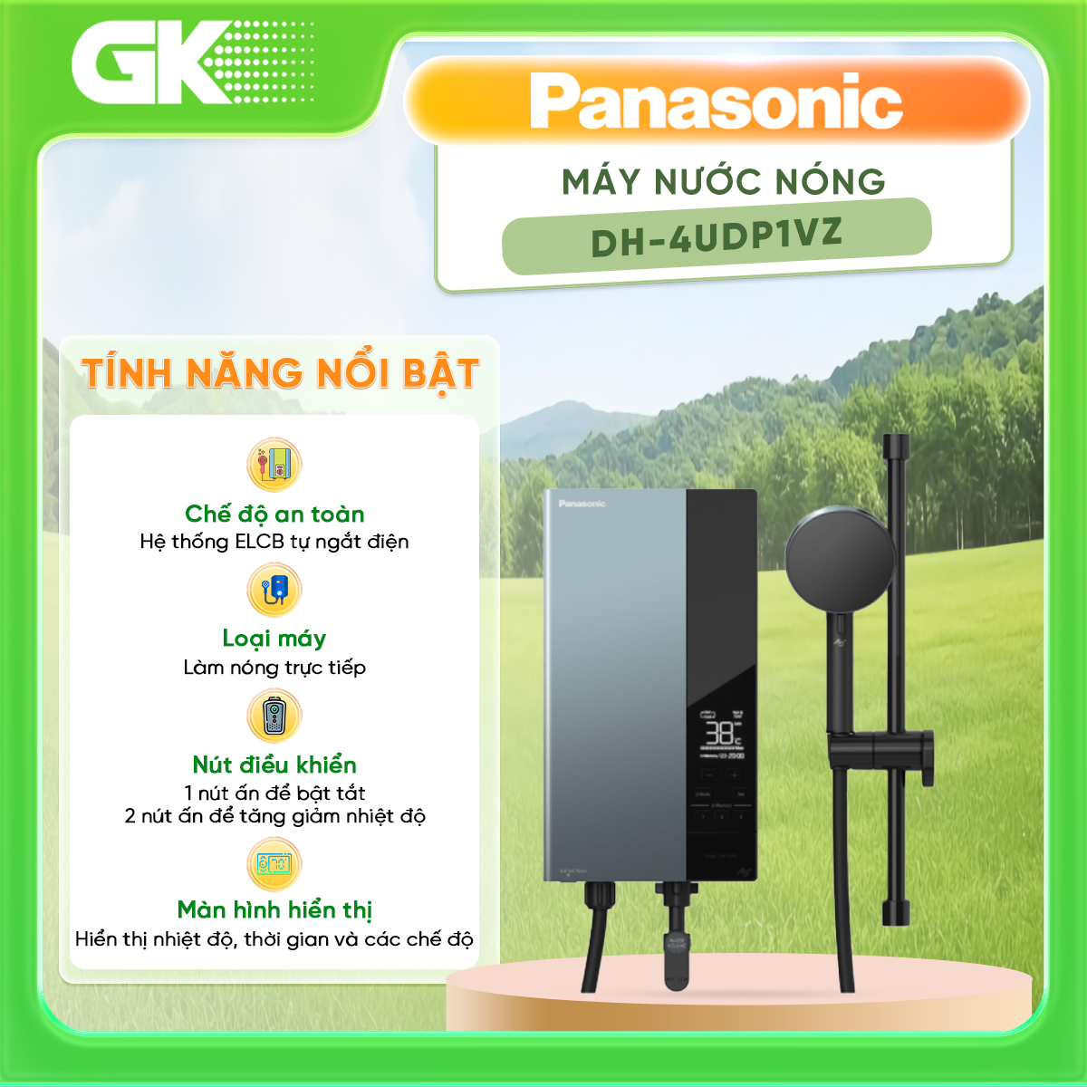 Máy nước nóng trực tiếp Panasonic DH-4UDP1VZ - Hàng chính hãng