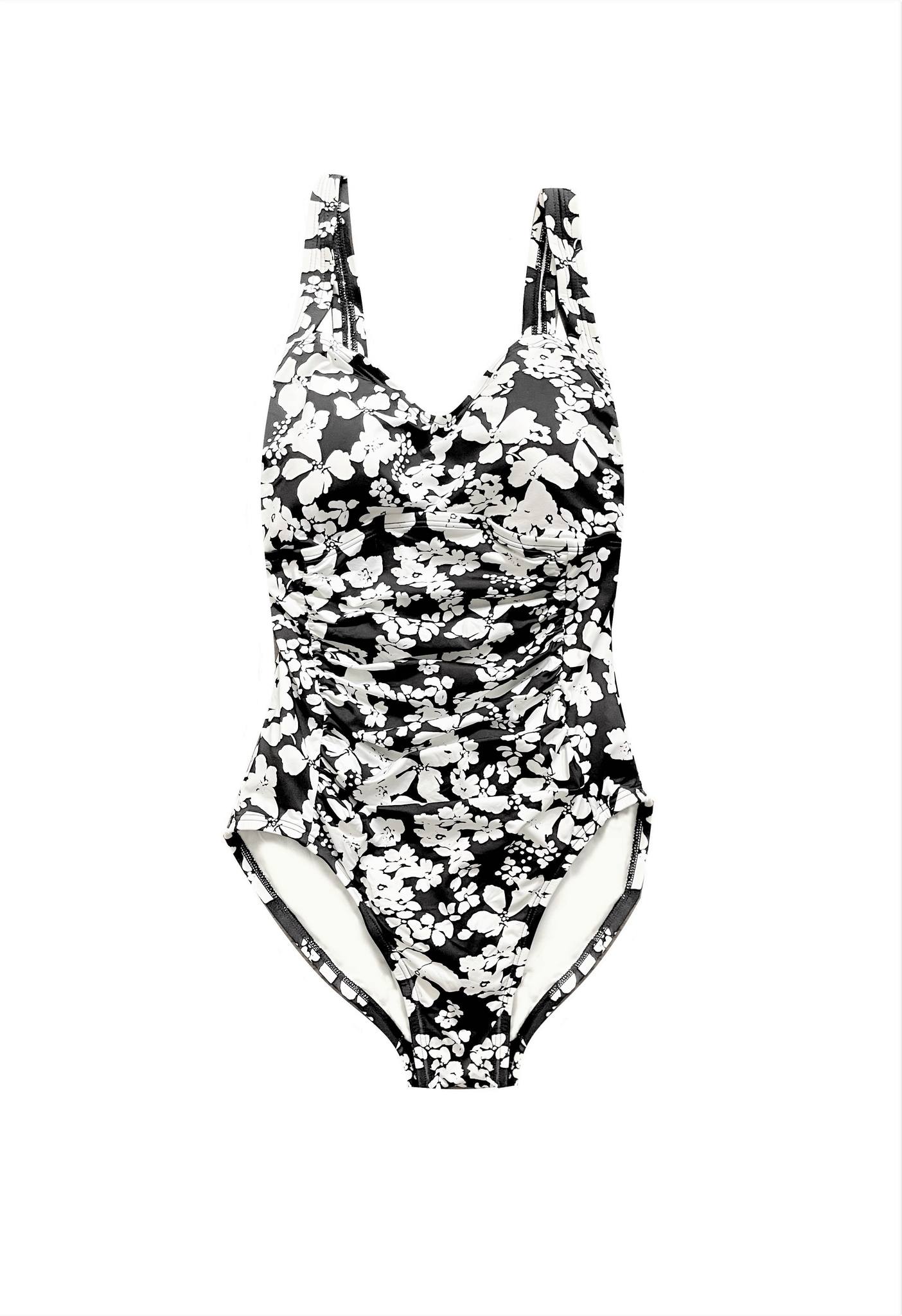 Đồ bơi One piece swimsuit Mero//a dành cho Nữ. Mềm mại, chắc chắn, co giãn thoải mái. Màu đen họa tiết floral cực chất