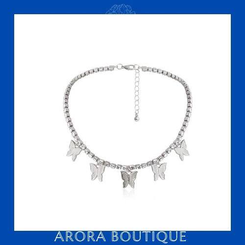 Vòng cổ đính đá hình con bướm - Arora boutique