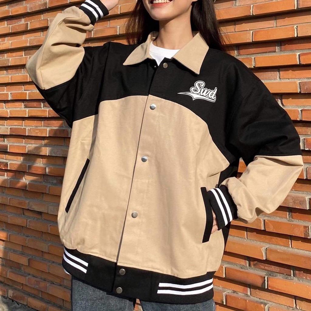 Áo Khoác Bomber BOB Jacket Form Rộng Vải Khaki Dày Dặn Phong Cách Ulzzang Unisex