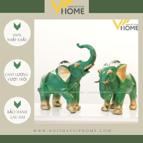 Đồ decor trang trí nội thất set voi cưỡi ngọc kiểu dáng nghệ thuật, sang trọng, hiện đại DDB 00362