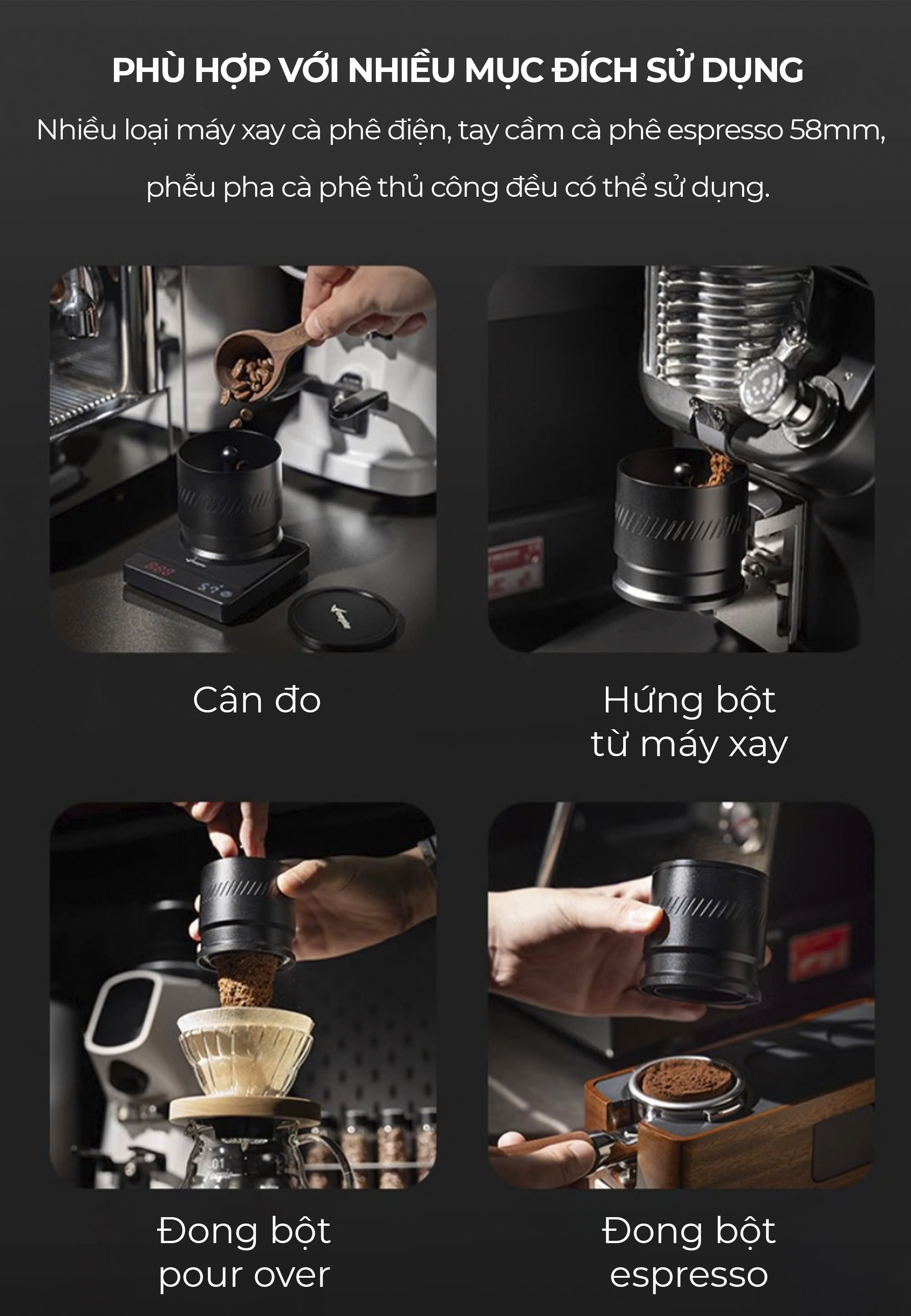 Combo dụng cụ pha espresso Diagonal line Series Feepie