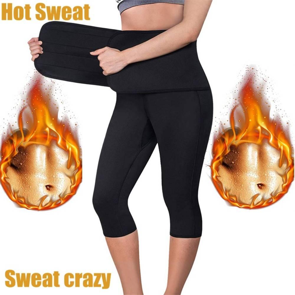 Phụ Nữ Neoprene Shaper Eo Quần Huấn Luyện Đai Xông Hơi Giảm Béo Tập Gym Capris Nóng Nhiệt Mồ Hôi Quần Cao Cấp Quần Legging