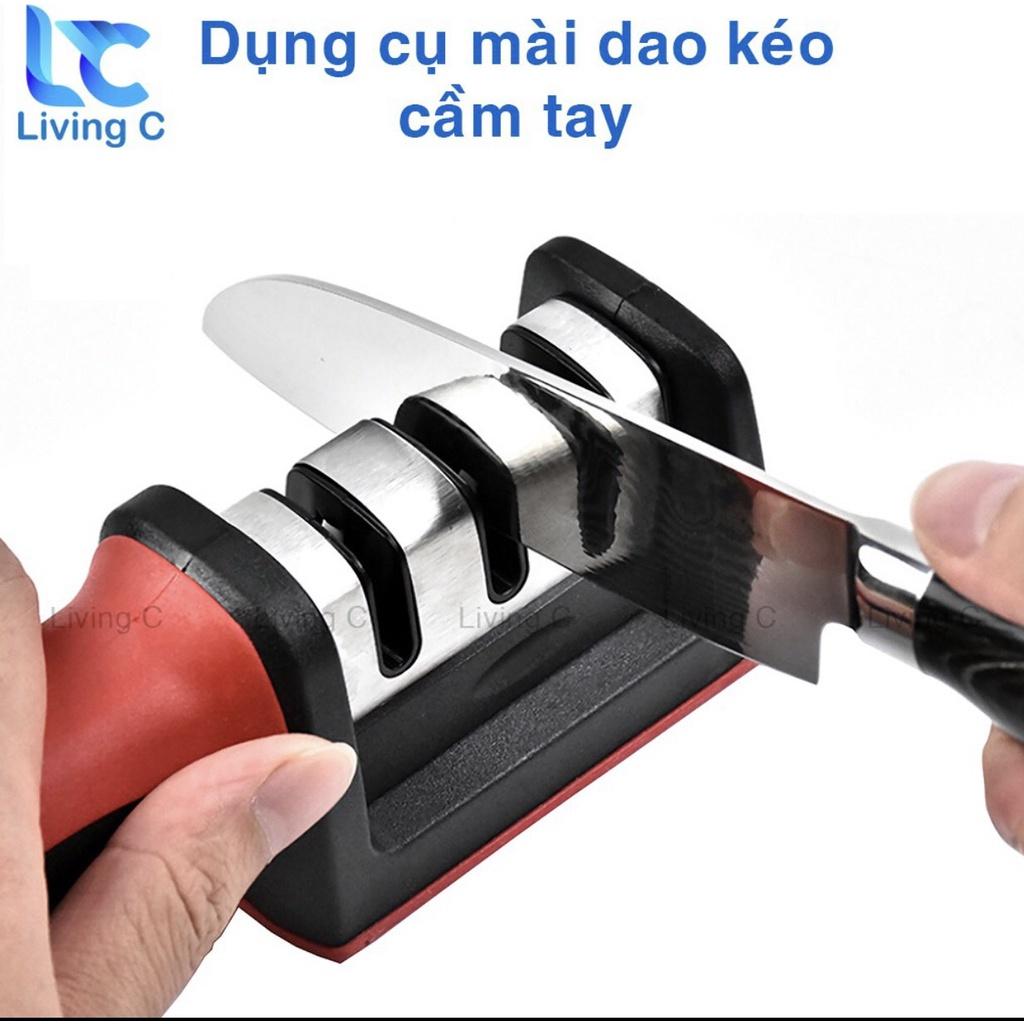 Dụng cụ mài dao kéo cầm tay 3 cấp độ, dụng cụ mài dao 3 rãnh thông minh