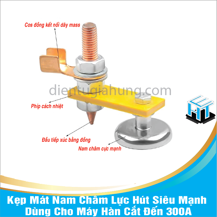 Kẹp Mát Nam Châm Lực Hút Siêu Mạnh Dùng Cho Máy Hàn Cắt Đến 300A