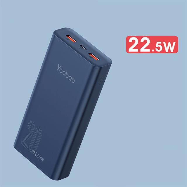 Pin sạc dự phòng 20000mAh C20Q Yoobao PD 20- 22,5W- Dùng cho IP 11,12, Huawei,... -Thiết kế hiện đại HÀNG NHẬP KHẨU
