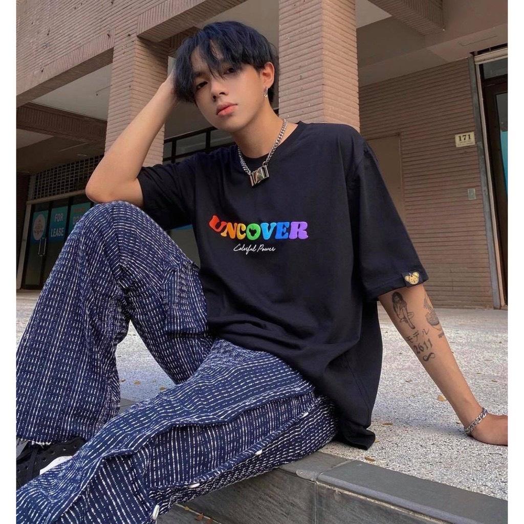 Áo thun unisex tay lỡ UNCOVER BAISIC VERSION 2 COLORFUL POWER || Hany shop