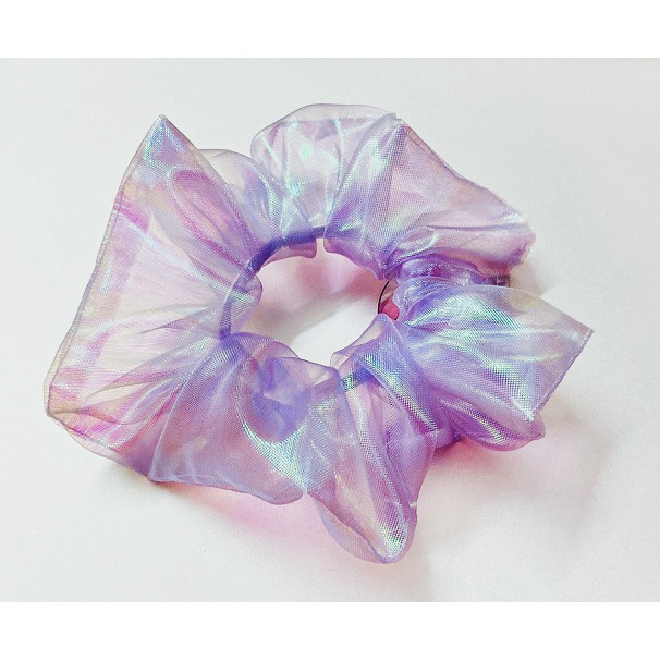 Dây cột tóc scrunchies mới mẫu tím ánh kim