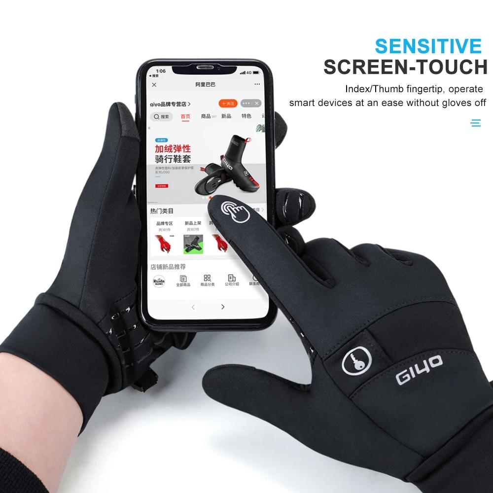 Giyo MTB Xe Đạp Đường Trường Găng Tay Dài Găng Tay Mùa Đông Ấm Màn Hình Cảm Ứng Chống Trơn Trượt Full Ngón Găng Tay Xe Đạp Nam Nữ Găng Tay Đi Xe Đạp Color: 1 psir S-13 Size: XL