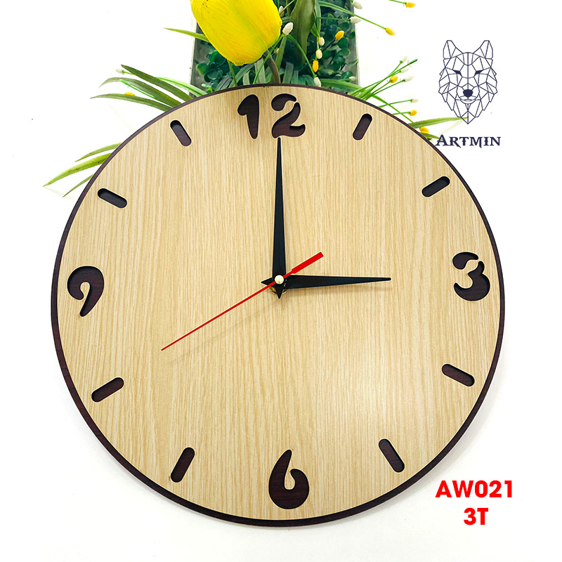 AW021 - Đồng Hồ Gỗ Treo Tường – Décor Trang Trí Vui Nhộn