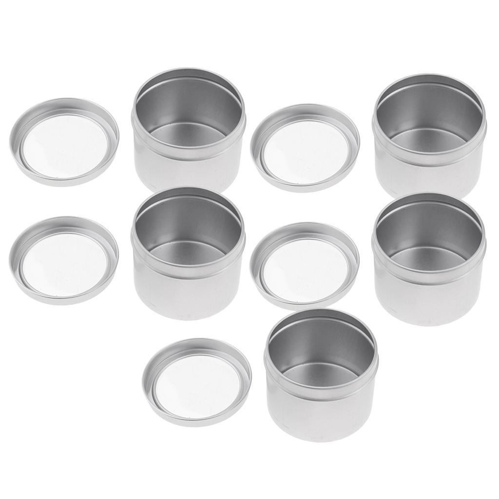 11Pc 100/60ml Empty Aluminium Cosmetic Pot Jar Tin Container with Screw Lids