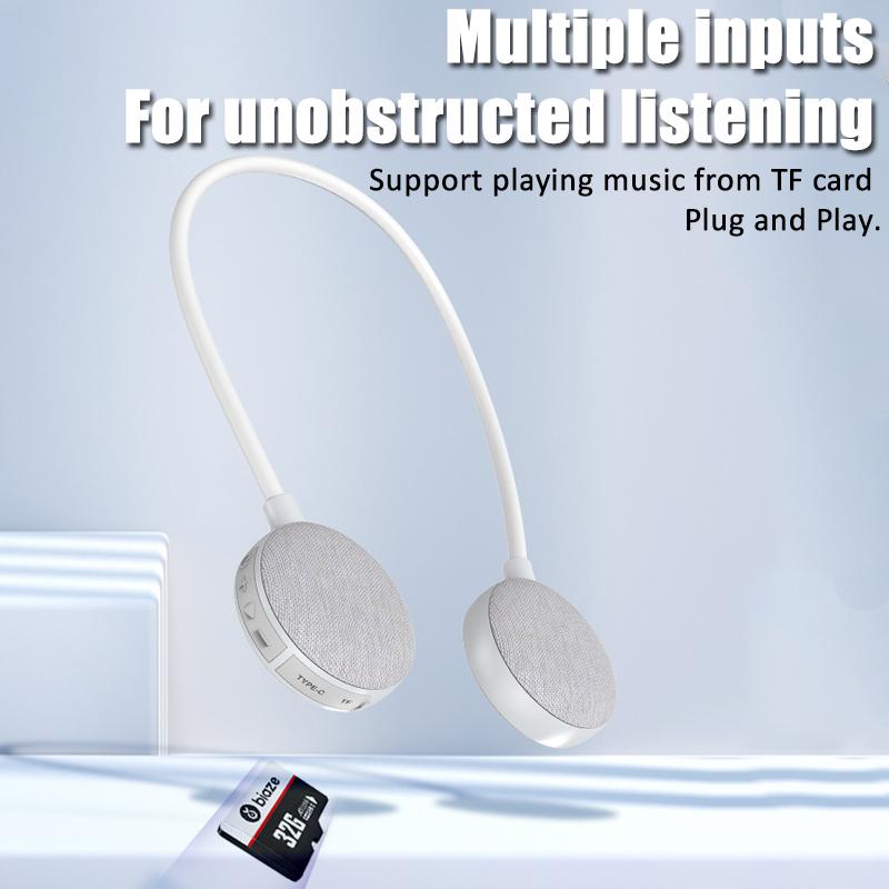 Loa Bluetooth có thể đeo được Loa di động có dây đeo cổ linh hoạt Hộp âm thanh Vải chống nước IPX4 Máy nghe nhạc TF MP3 không dây có MIC Màu sắc: Xám