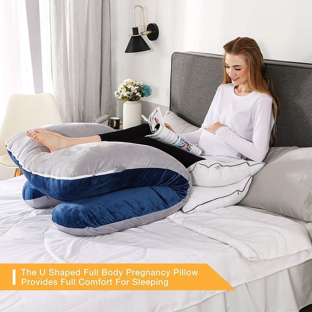 50 100% Cotton Toàn Thân Gối Dành Cho Phụ Nữ Mang Thai Hình Chữ U Mang Thai Gối Ngủ Hỗ Trợ Gối Tai Cho Bên Đèn Ngủ
