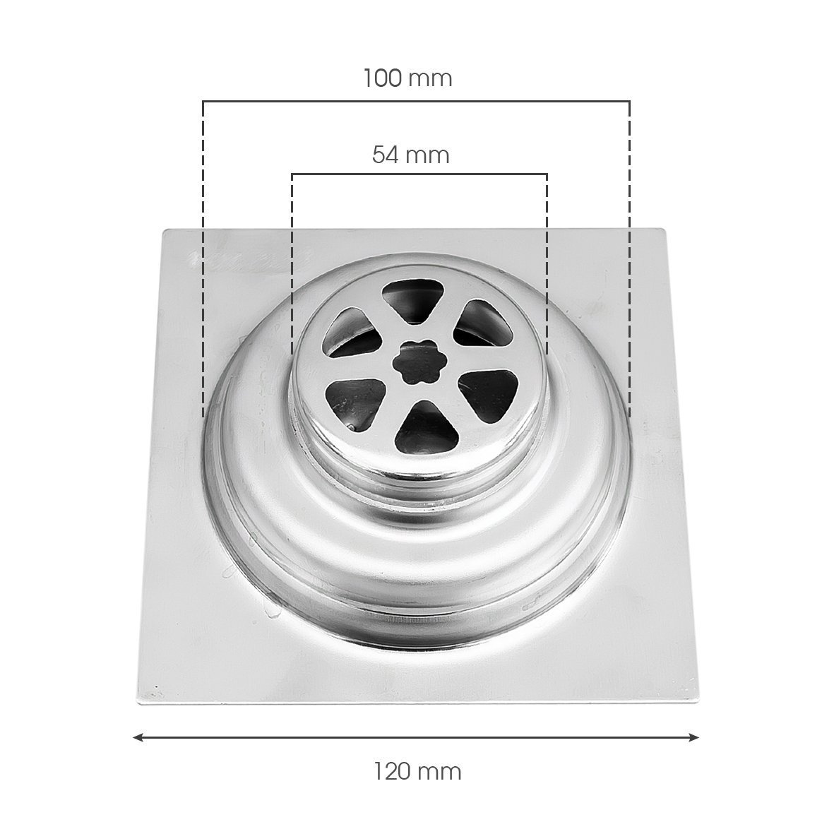 Phễu thoát sàn | hố ga thoát sàn Inox 304 Yamato HGI03S21 | 12 x 12cm | ống thoát phi Ø 60 - 100