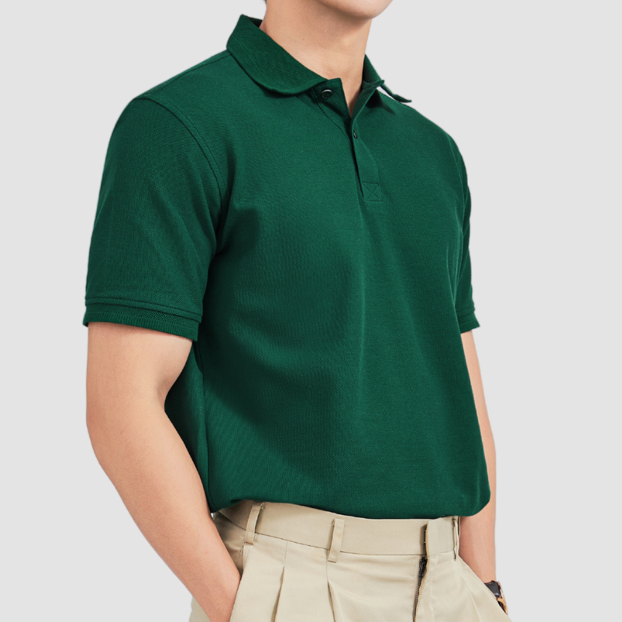 Áo polo nam PO-A02-61G Basic chất liệu vải CVC mềm mịn, 8 màu - Black Devil