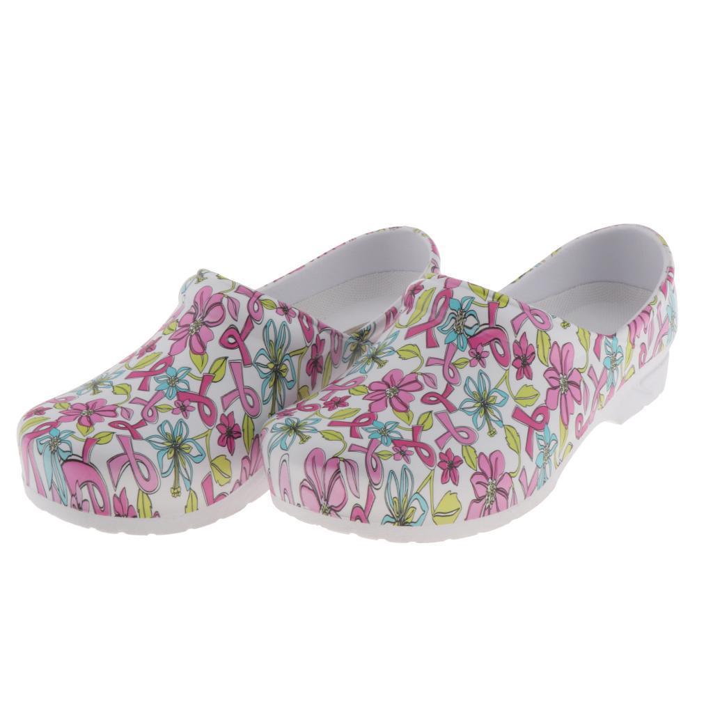 WOMENS PRINT NURSING SHOES WORK SHOES SOFT  BEACH CLOGS SHOES 41
