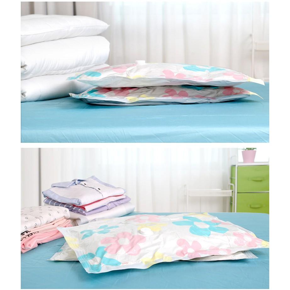 Bộ 6 Túi hút chân không đựng quần áo đi du lịch + Tặng Bơm hút chân không + Tặng 1 Túi lưới giặt quần áo