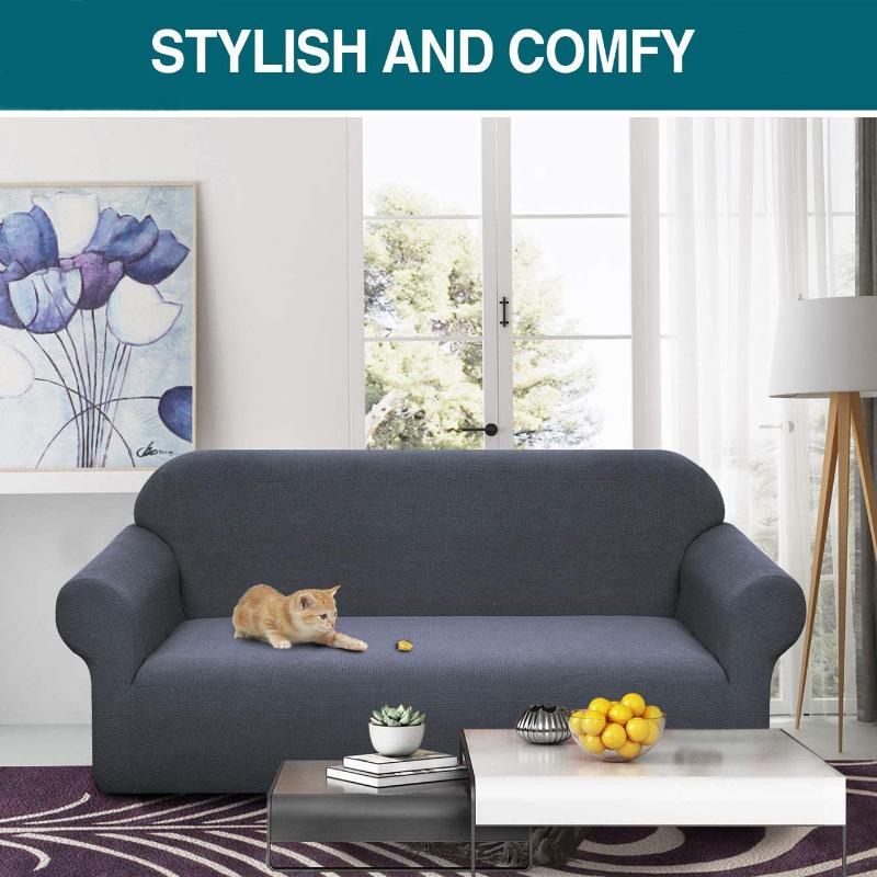 Nofa Sao sofa dày 1 miếng ghế dài dày sang trọng cho chó Schick Jacquard couch Cover Vỏ bọc đồ nội thất với bọt chống trượt (3 chỗ, màu xám)