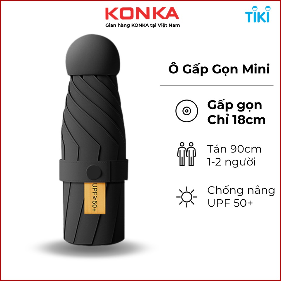 Ô che mưa gấp gọn mini, dù mini bỏ túi, ô dù che nắng mưa siêu nhẹ, chống tia UV UPF50+ kèm hộp đựng sang trọng