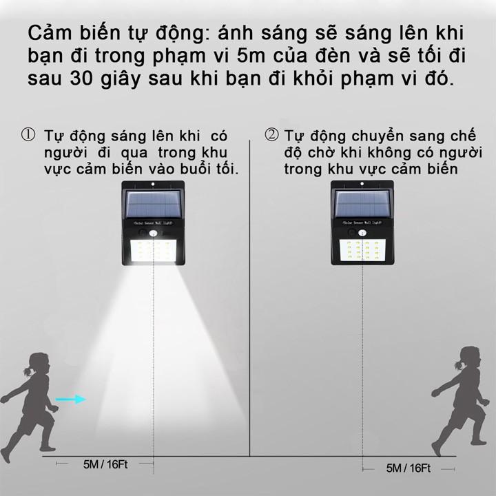 Đèn LED cảm ứng - Đèn LED SẠC BẰNG NĂNG LƯỢNG MẶT TRỜI - CHỐNG TRỘM PHÁT SÁNG KHI CÓ NGƯỜI QUA LẠI