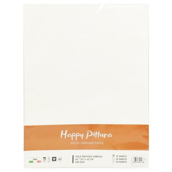 Bộ 10 Tờ Giấy Vẽ A3 250gsm - Happy Pittura HA250A3