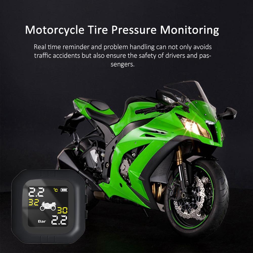 Wireless Motorcycle Tire Pressure Monitoring System TPMS Waterproof Cordless High Accurancy Tire Pressure Tester