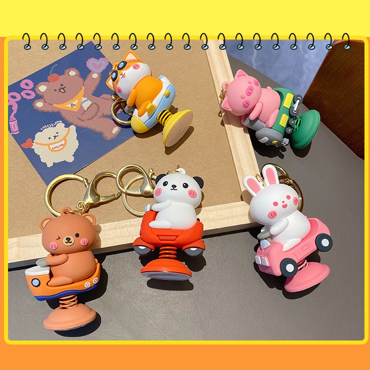 Móc khóa Gấu, thỏ, heo, chó shiba chơi thú nhúng