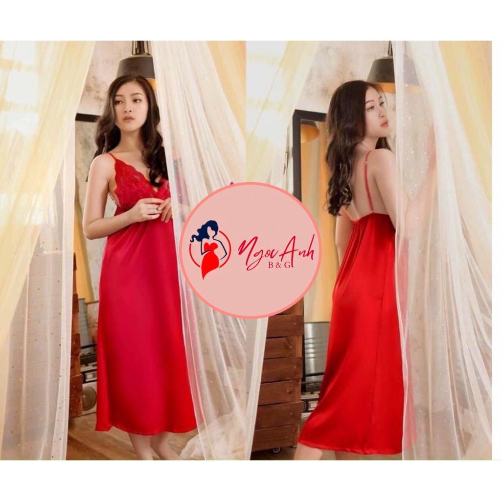 Váy ngủ lụa 2 dây dáng dài Elsa ĐỦ MÀU ĐỦ SIZE.