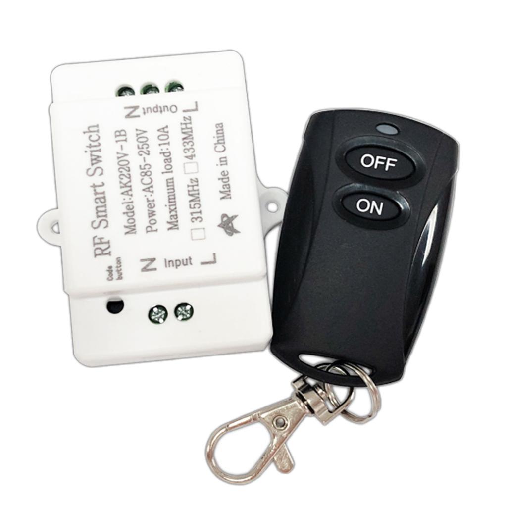 1 Channel RF Relay Wireless Remote Control Switch, 433Mhz Transmitter with Receiver, AC85-250V for Smart Home Applicance