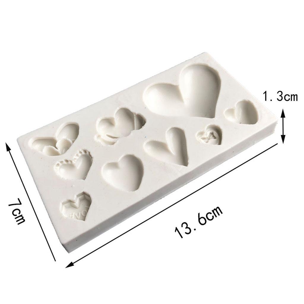 Heart Shape Diy Molds Silicone Fondant Cake Sugar Chocolate Moulds Clay Crafts Supply