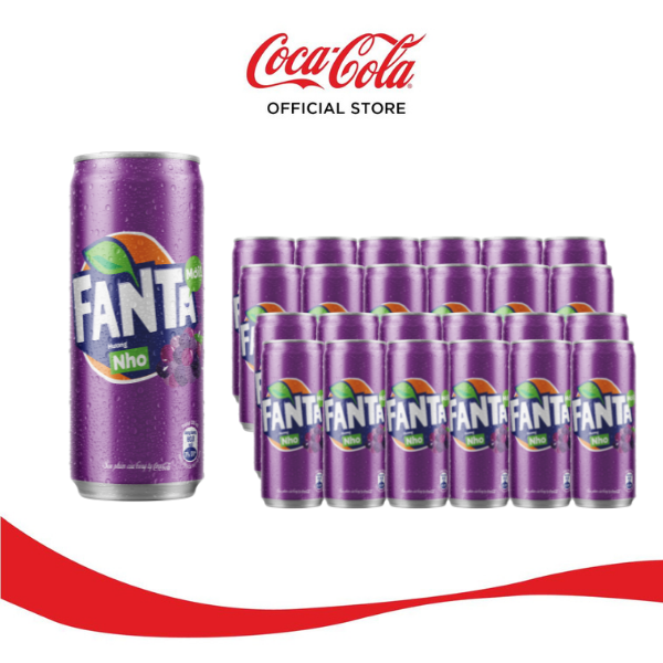 Thùng/lốc 24 Lon Nước Ngọt Giải Khát Có Gas Fanta Nho 320ml/Lon Sale 4.4 Coca-Cola Official Store