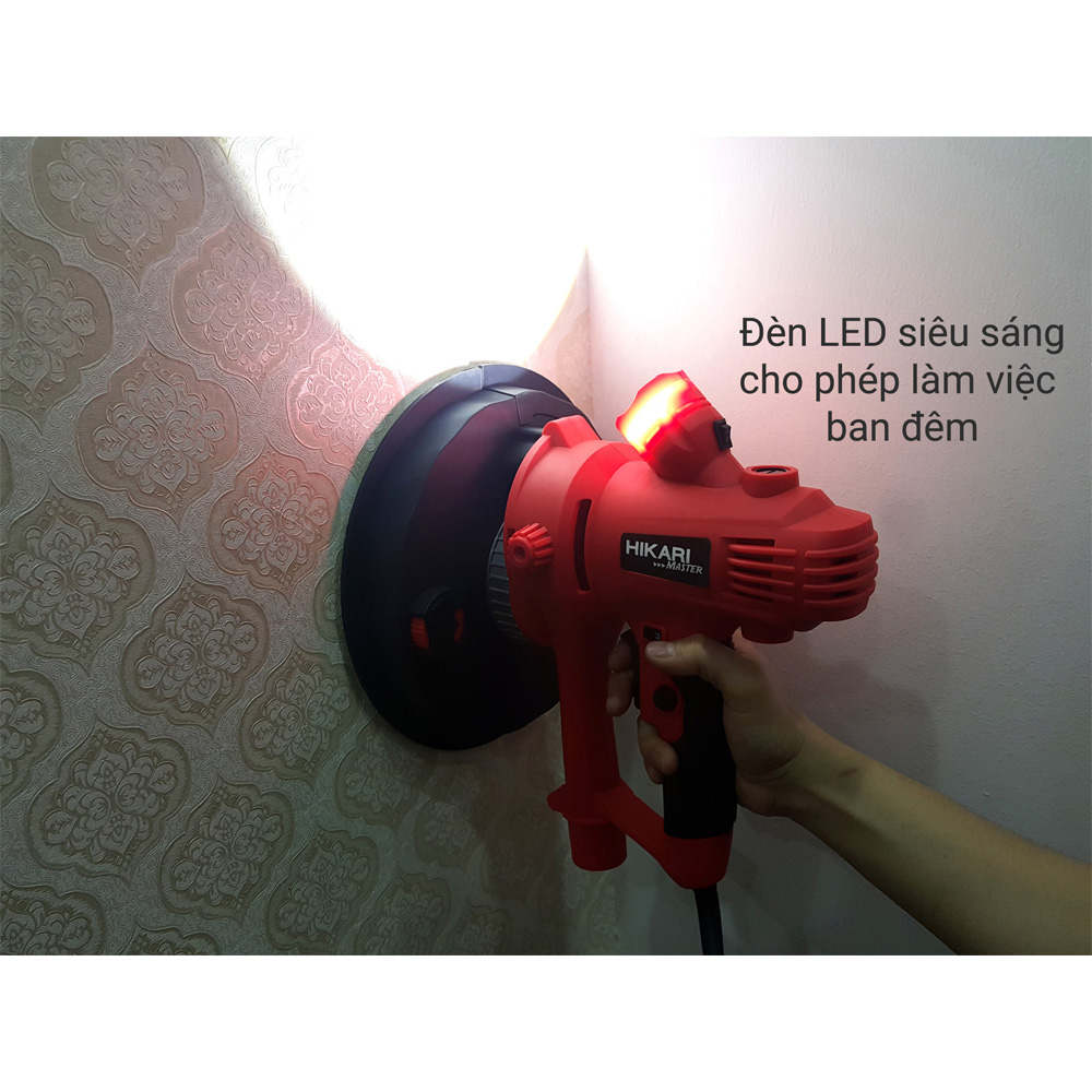 Máy Chà Tường Hikari Master 180-03B - Máy Có Nhiều Công Dụng Như Đánh Bóng Mặt Tường, Bề Mặt Ma Tít Và Chà Mịn, Tích Hợp Máy Hút Bụi Giúp Giảm Thiểu Ô Nhiễm - Hàng Chính Hãng