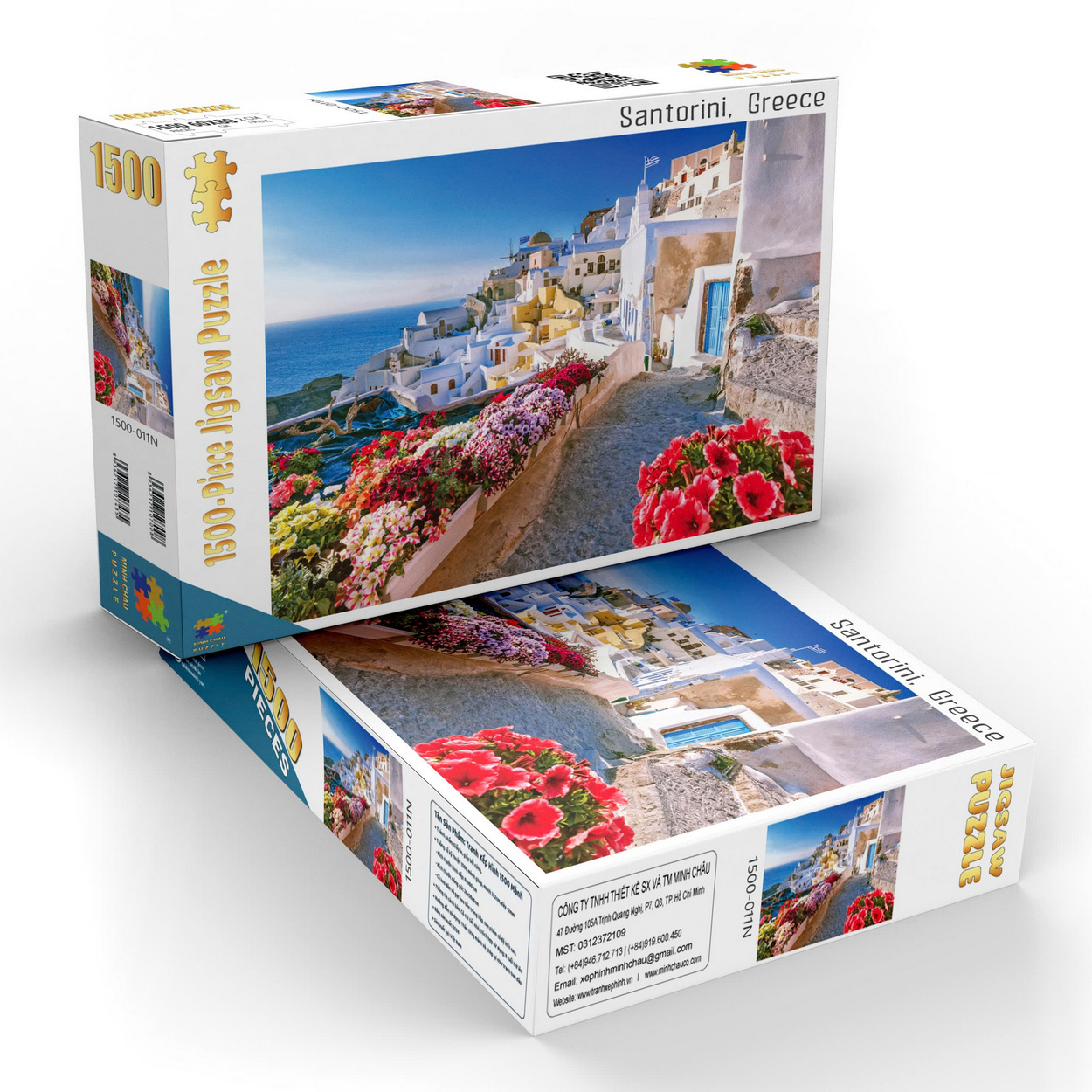 Santorini, Greece - Bộ Tranh Ghép Hình Minh Châu 1500 Mảnh Kích Thước 60x80cm