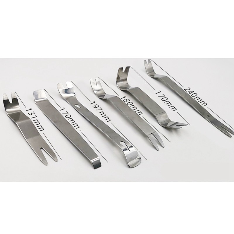 Set 6 công cụ bằng kim loại tháo gỡ đồ nội thất, táp lô, tháo nội thất, tháo cần số, tháo vô lăng xe hơi kim loại bền bỉ