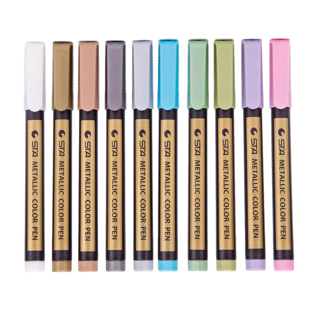 10 Colors Metallic Marker Pen For DIY Painting Drawing Album Card Making