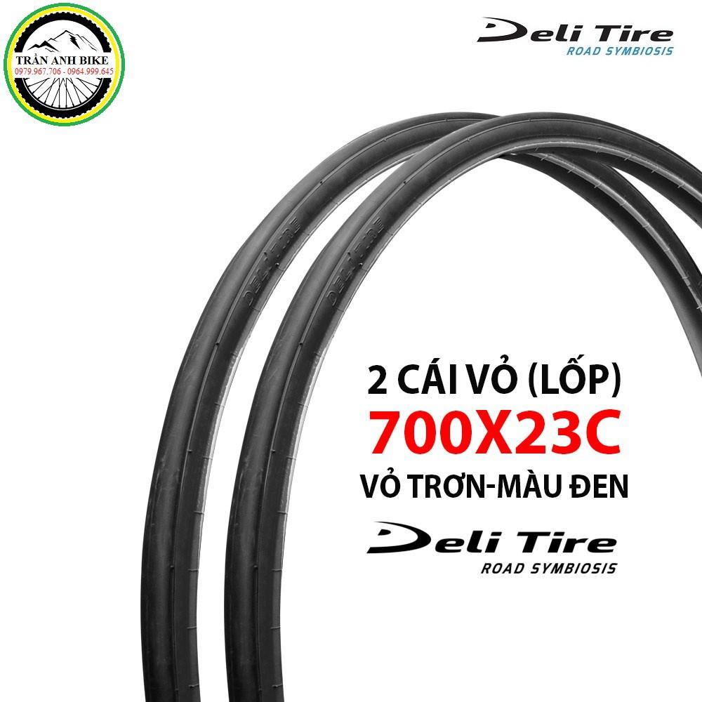 Cặp vỏ lốp trọc xe đạp thể thao Deli Tire SA205 700x23c - 2 chiếc