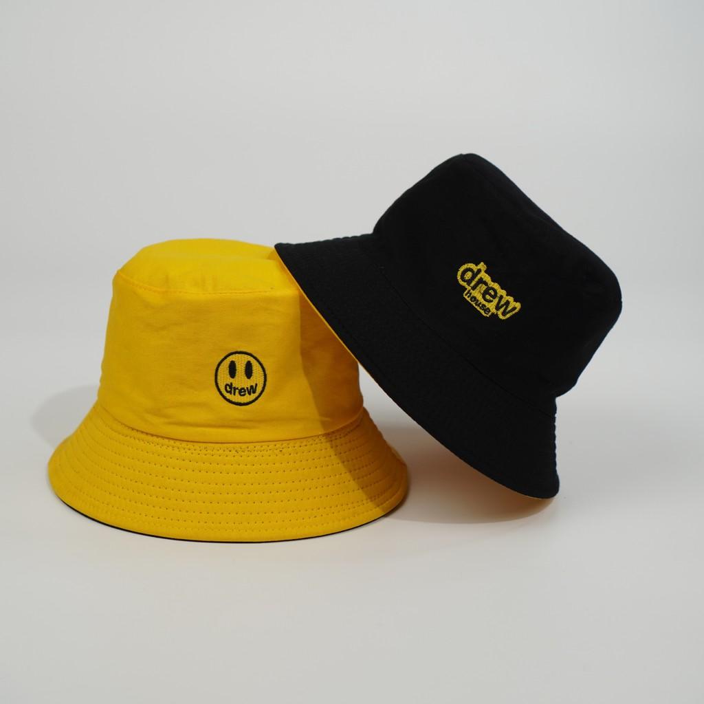 Mũ bucket 2 mặt ️ Nón tai bèo vành tròn thêu hình DREW thời trang form unisex nam nữ N35