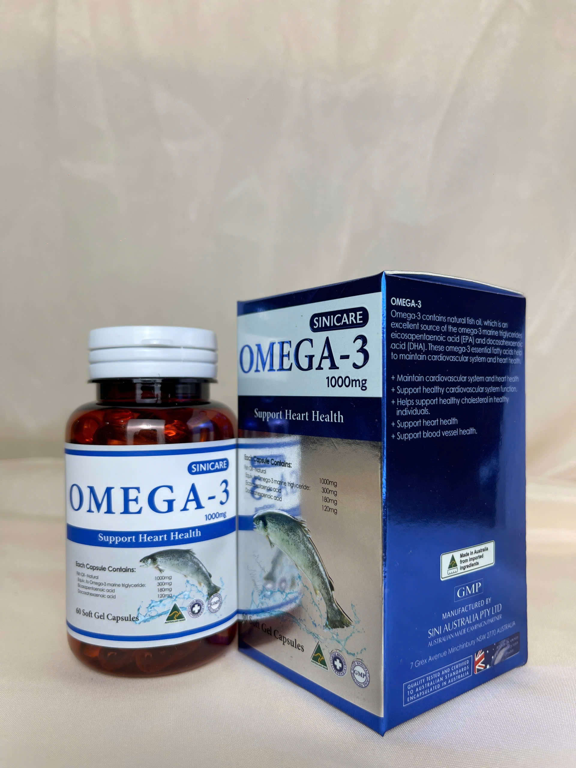 OMEGA-3 1000mg Sinicare 90 Viên MADE IN AUSTRALIA - Hỗ trợ tim mạch, lưu thông máu huyết