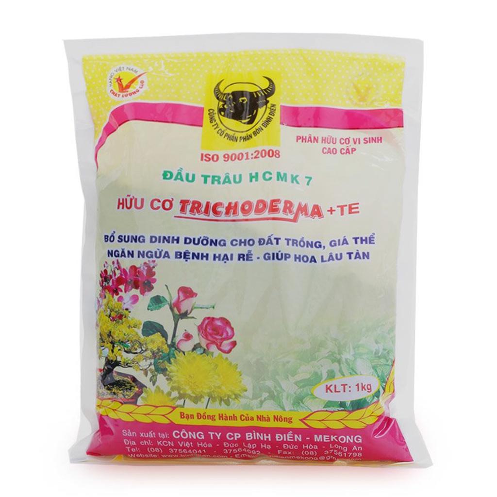 Phân Đầu Trâu HCMK7 Hữu Cơ Trichoderma bịch 1kg - KNS3757