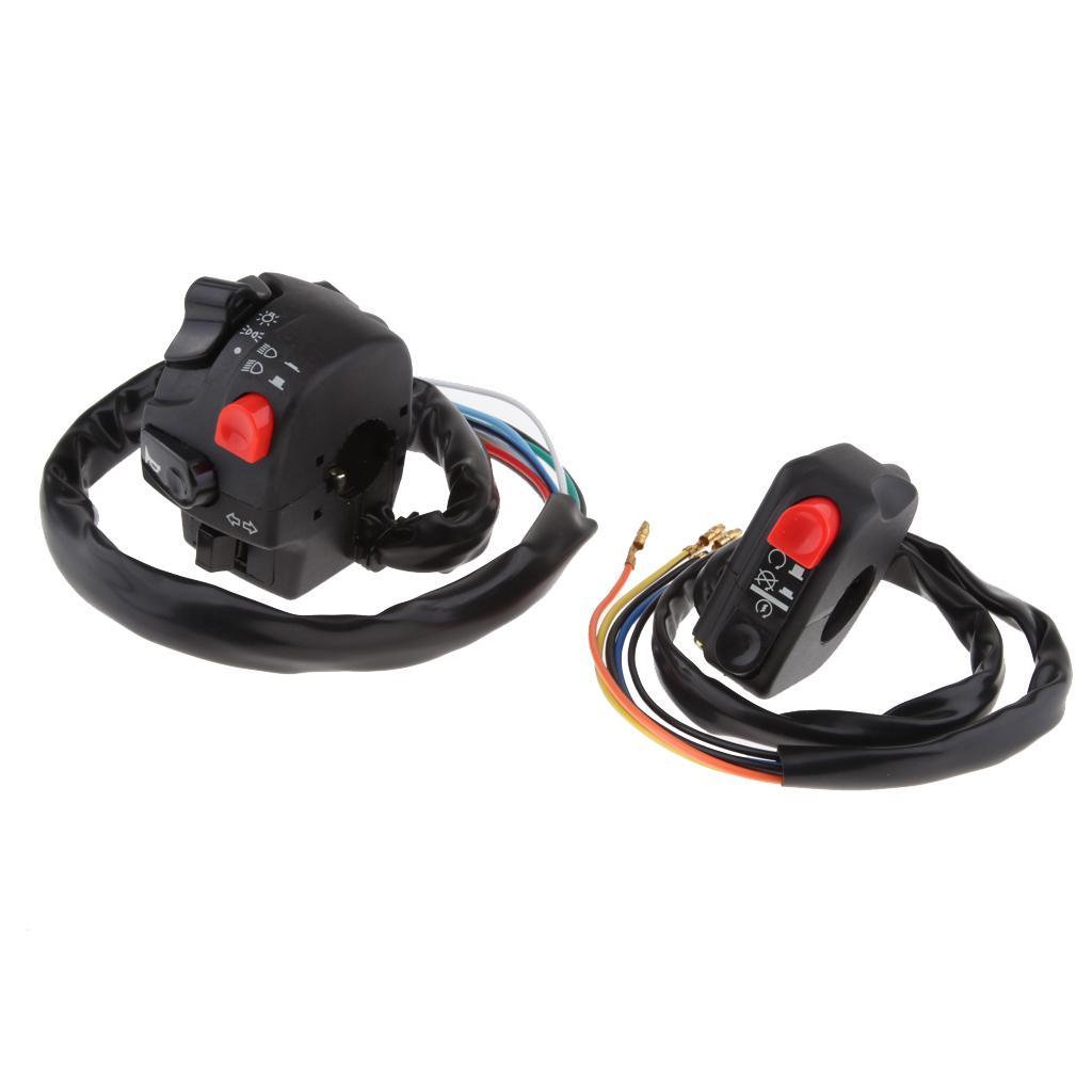 2x Motorcycle on/Off Button Switch Ignition Engine Stop Light Horn for